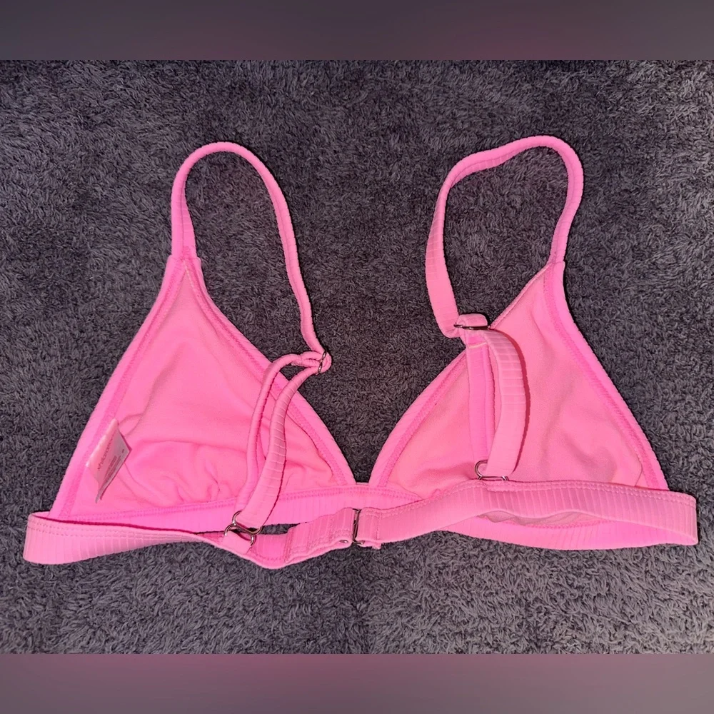 Pink Ribbed Triangle Bikini Set - Picture 3 of 8